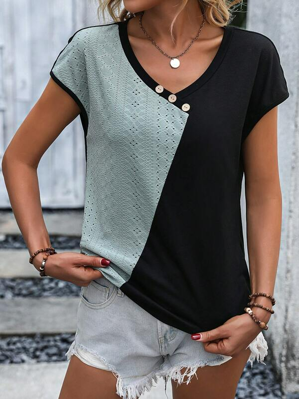 Loose Plain Casual Knitted T-Shirt