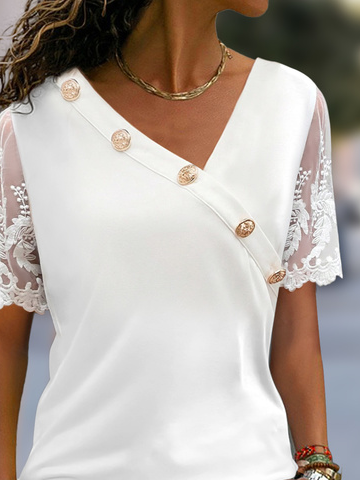Casual Asymmetrical Plain Loose Shirt