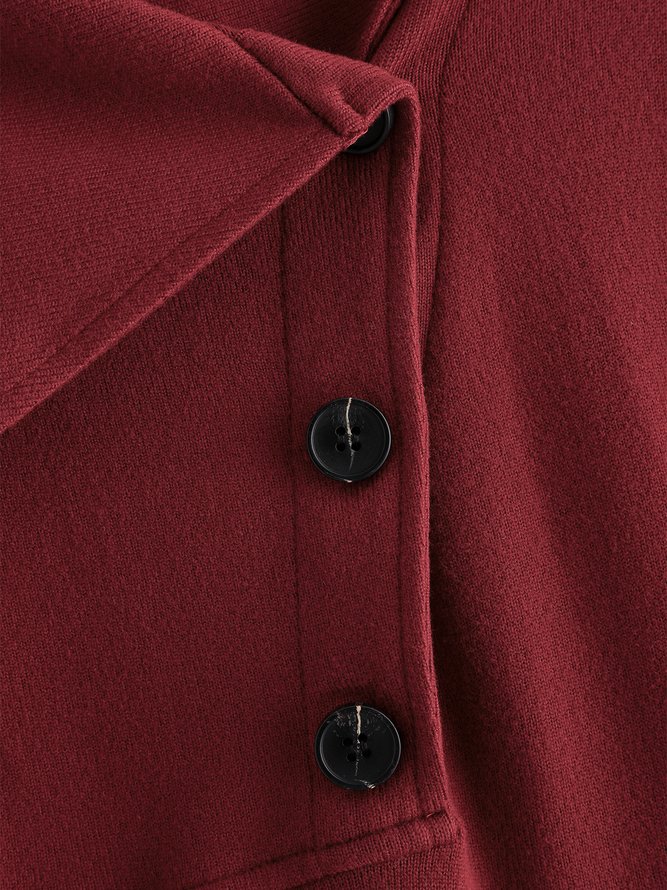JFN Asymmetrical Shawl Collar Solid Tunic Top