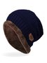 JFN  Mens Labeling Knitted Cap Velvet Wool Cap Hats