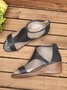 JFN  Women Casual Leather Comfy Wedge Sandals