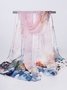 Boho Silk Abstract Botanical Pattern Scarf Neck Beach Vacation Accessories