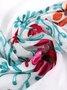 Ethnic Vintage Floral Pattern Linen Scarf Neck Bohemian Casual Accessories