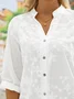 JFN Cotton Lace Stitching Long Sleeve Shirt