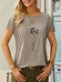 Women's Dandelion Short Sleeve Tee T-shirt Crew Neck Casual Summer Top