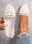 Elegant Applique Bowknot Decor Wedding Bridal Shoes Lace Split Joint Ballet Flats