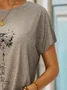 Women's Dandelion Short Sleeve Tee T-shirt Crew Neck Casual Summer Top