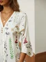 Wrap Casual Loose Floral Blouse