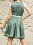 Square Neck Vintage Lace Gradient Dress