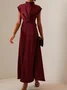 Women's Cap Sleeve Summer Plain Knot Front Dress Crew Neck Commuting Going Out Urban Maxi X-Line