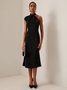 Women's Sleeveless Summer Plain Knot Front Dress Cold Shoulder Date Going Out Urban Midi H-Line