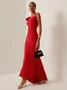 Women's Sleeveless Summer Plain Ruched Dress Asymmetrical Prom Going Out Urban Maxi A-Line