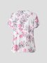 JFN Crew Neck Floral Casual Fit Tunic Top