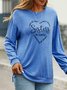JFN Women "Sister Will Always Connected By Heart" Casual Long Sleeve Shirt Top