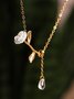 JFN Vintage Rose Water Drop Pendant Necklace