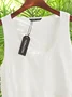 Women's Sleeveless Summer Plain Lace Dress Crew Neck Daily Going Out Casual Midi H-Line Tank Khaki