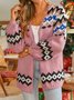 Ethnic Floral Casual Sweater Coat