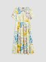 JFN Round Neck Floral  Casual Midi Dress
