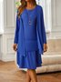 Crew Neck Cotton-Blend Two-Piece Set
