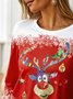 Christmas Snowflake Elk Casual T-Shirt