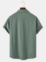 Men's Plain Cotton Linen Loose Short Sleeve Shirt