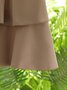 Women's Sleeveless Summer Plain Lace Dress Crew Neck Daily Going Out Casual Midi H-Line Tank Khaki