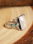 JFN  Vintage White Opal   Ancient Silver Ring