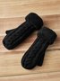 Twist Pattern Plush Woven Full Cover Gloves Autumn Winter Warmth Thickening Accessories
