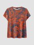 JFN Crew Neck Tropical Plants Vacation T-Shirt/Tee