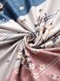 JFN Henley Neck Floral Stripe Casual Midi Dress