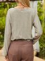Women Long Sleeves V Neck  Loose-Ness Fit Shirt Top Tunic