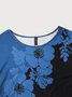 JFN Crew Neck Casual Floral Autumn Daily T-shirt