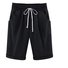 JFN Elastic Waist Solid Causal Pockets Shorts