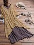 V Neck Women Weaving Dress A-Line Going Out Boho Cotton Weaving Dress