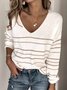 Striped Knitted Long Sleeve Sweaters
