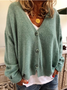 JFN V Neck Knitted Wool Button Sweater