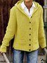 Winter Casual Regular Fit Solid Buttoned Hooded Cardigan