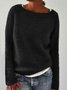 Crew Neck Long-sleeve Knitted Sweater