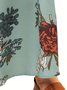 Shirt Collar Women Weaving Dress Shift Daily Cotton-Blend Floral Weaving Dress