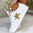 JFN Sparkling Glitter Star Flat Heel Sneakers