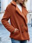Women Casual Long Sleeve Shawl Collar Basic Fleece Teddy Bear Jacket Coat