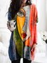 JFN Round Neck Painting Causal Tunic Top
