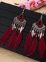 Bohemian Chain Earrings decorated with Feather Earrings