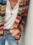 JFN Colorful Stripes Daily Cardigan