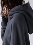 Gray Zipper Plain Long Sleeve Knit coat
