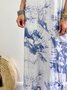 Casual Printed Short Sleeve Cotton-Blend Knitting Dress