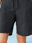 Beach Casual Black Cotton-Blend Shorts