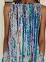 Printed Sleeveless Cotton-Blend Casual Weaving Dress