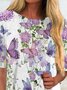 JFN Round Neck Butterfly Casual Tunic Tops