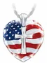 JFN  Alloy American Flag Personalized Necklace